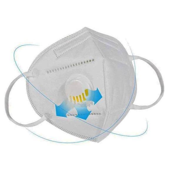 KN95 White Disposable Face Masks with Flow Exhalation Valve Wellness & Fitness - DailySale