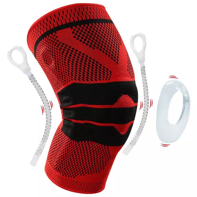 Knee Brace Compression Sleeve Knee Pads Support for Meniscus Tear Single Wrap Wellness Red M - DailySale