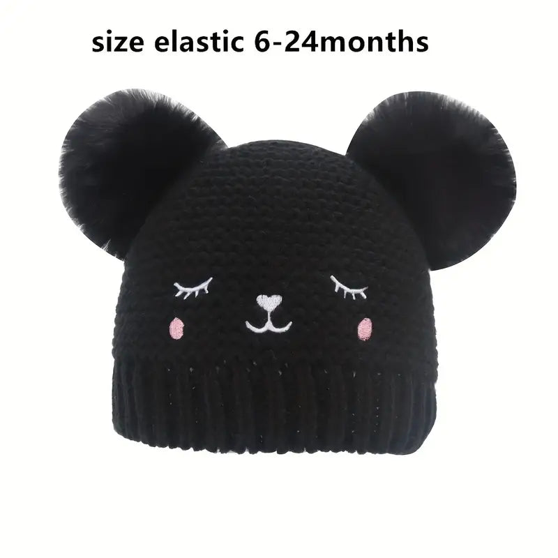 Knitted Beanie Hat, Cute Cold-proof Winter Hat For 6-24 Months Baby Girls Baby - DailySale