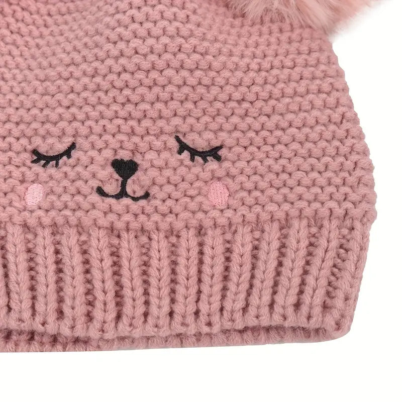 Knitted Beanie Hat, Cute Cold-proof Winter Hat For 6-24 Months Baby Girls Baby - DailySale