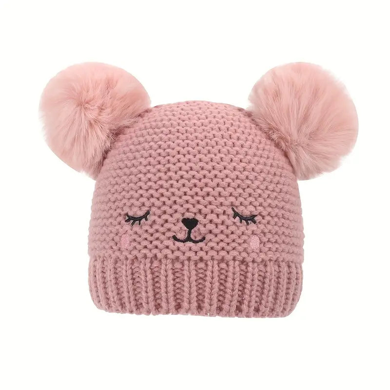 Knitted Beanie Hat, Cute Cold-proof Winter Hat For 6-24 Months Baby Girls Baby Pink - DailySale
