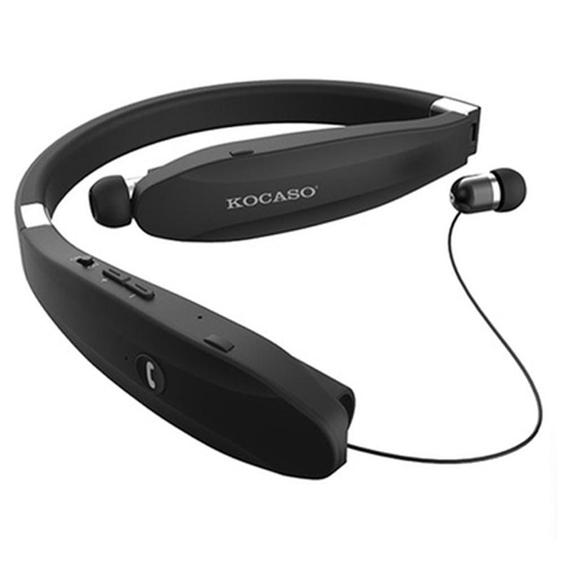 Kocaso Foldable Wireless Neckband Sweatproof Headset Headphones & Speakers Black - DailySale