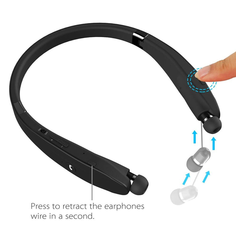 Kocaso Foldable Wireless Neckband Sweatproof Headset Headphones & Speakers - DailySale