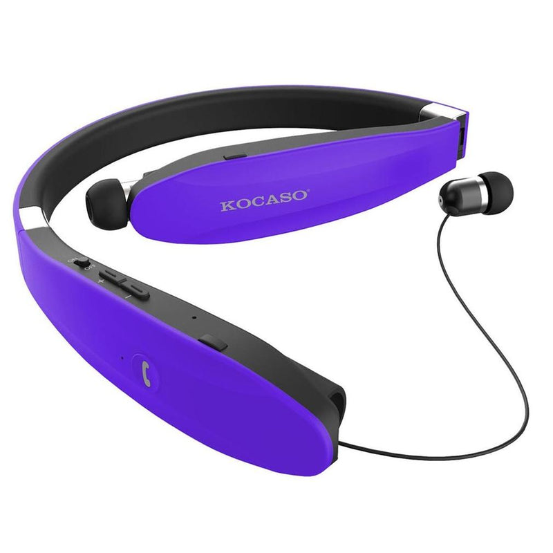 Kocaso Foldable Wireless Neckband Sweatproof Headset Headphones & Speakers Purple - DailySale