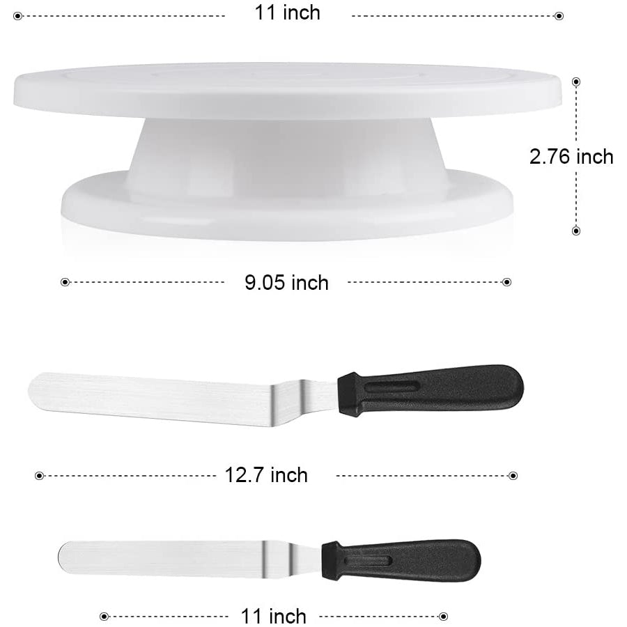 Kootek 11 Inch Rotating Cake Turntable with 2 Icing Spatula and 3 Icing Smoother Kitchen Tools & Gadgets - DailySale