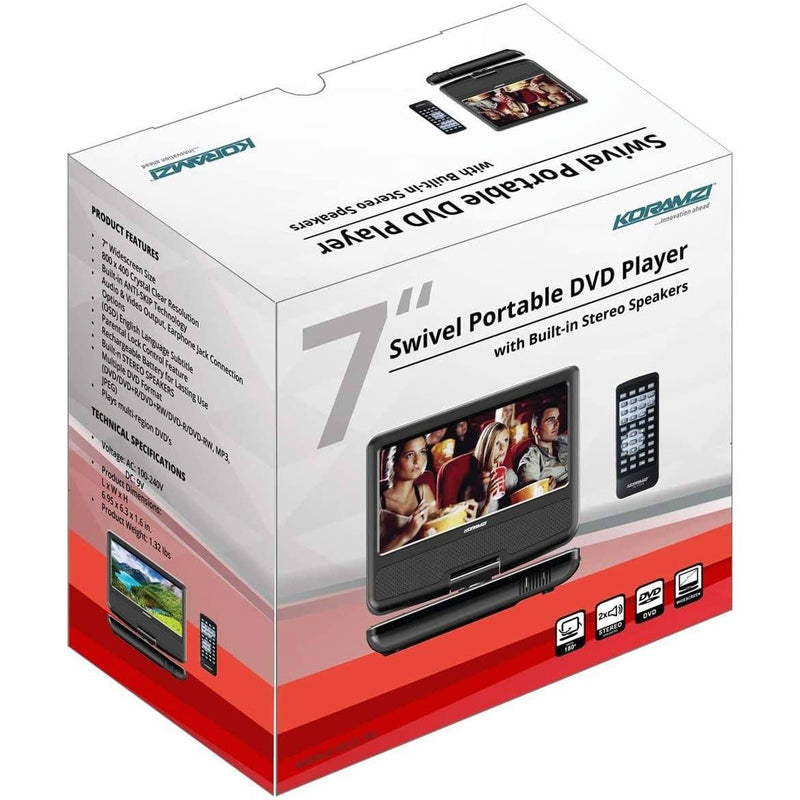 KoramzI 7" Portable Swivel DVD Player Gadgets & Accessories - DailySale