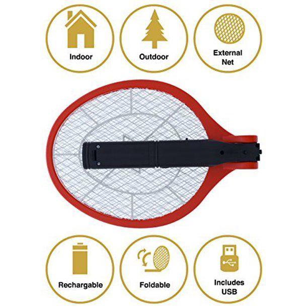 Koramzi F-9 Foldable Rechargeable Mosquito Swatter with USB Cord Garden & Patio - DailySale