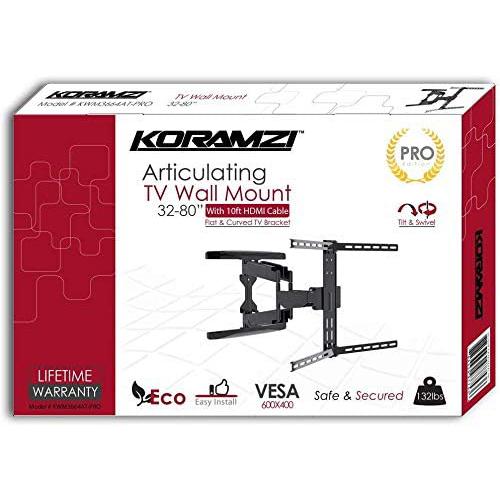 KORAMZI KWM3664AT-PRO Articulating TV Wall Mount for Curved & Flat Pane TV & Video - DailySale