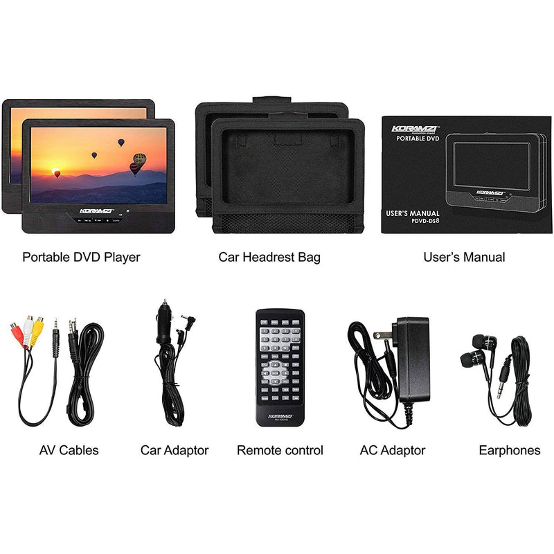 Koramzi PDVD-DK95 Portable 9" Dual Screen Auto Accessories - DailySale