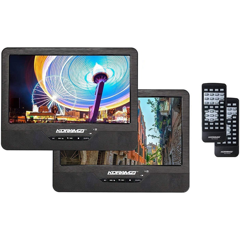 Koramzi Portable 9" Dual Screen Dual DVD Player Automotive - DailySale