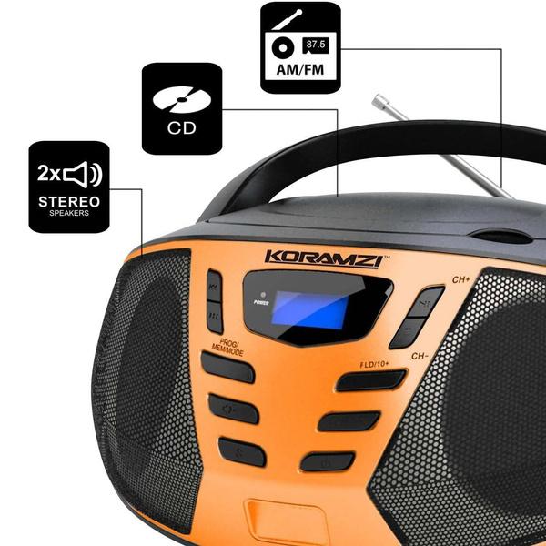 KORAMZI Portable CD Boombox with AM/FM Radio Speakers - DailySale