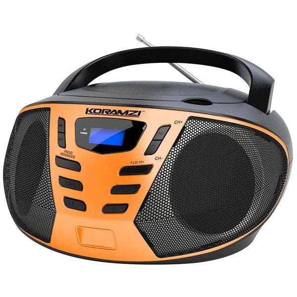 KORAMZI Portable CD Boombox with AM/FM Radio Speakers Orange - DailySale