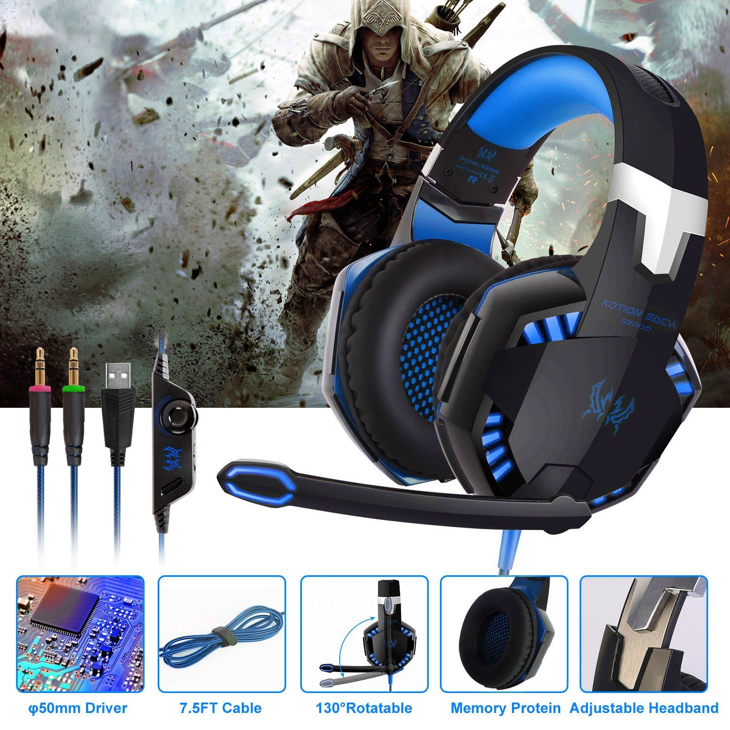 Kotion Each G2000 Gaming Headset Headphones & Audio - DailySale