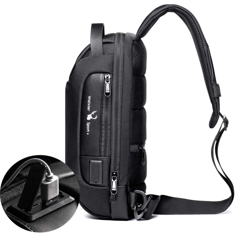 KPYWZER Anti-theft Sling Backpack with USB Charging Port Bags & Travel - DailySale