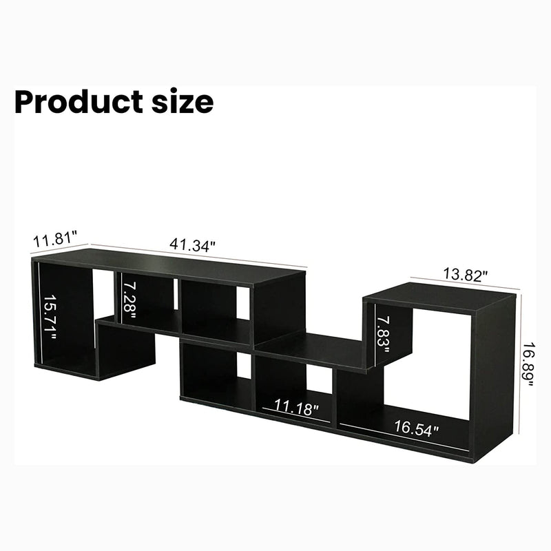 L Shape TV Console Stand Bookcase Storage Rack Closet & Storage - DailySale