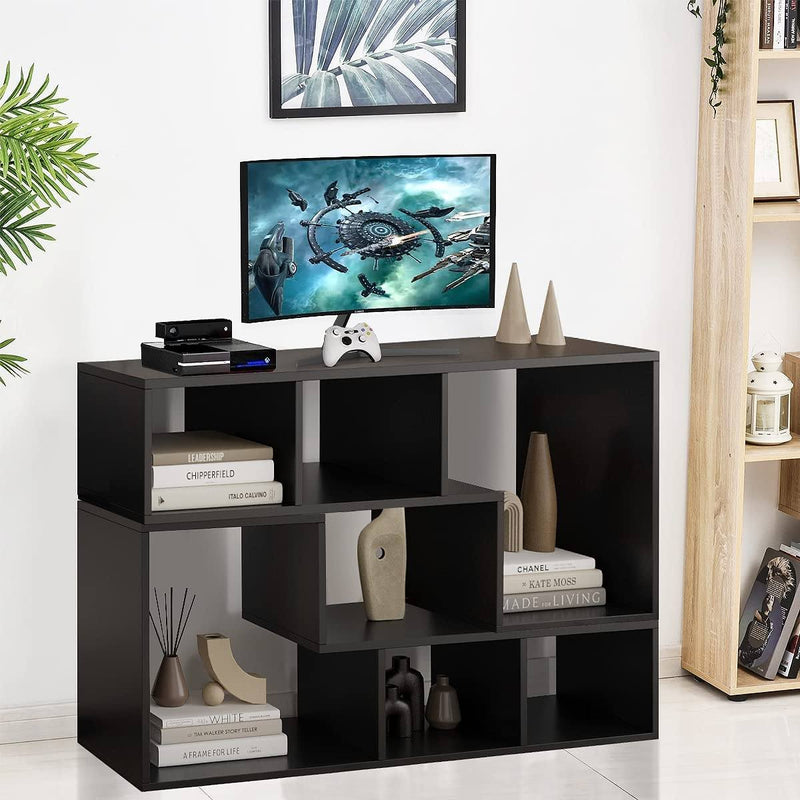L Shape TV Console Stand Bookcase Storage Rack Closet & Storage - DailySale