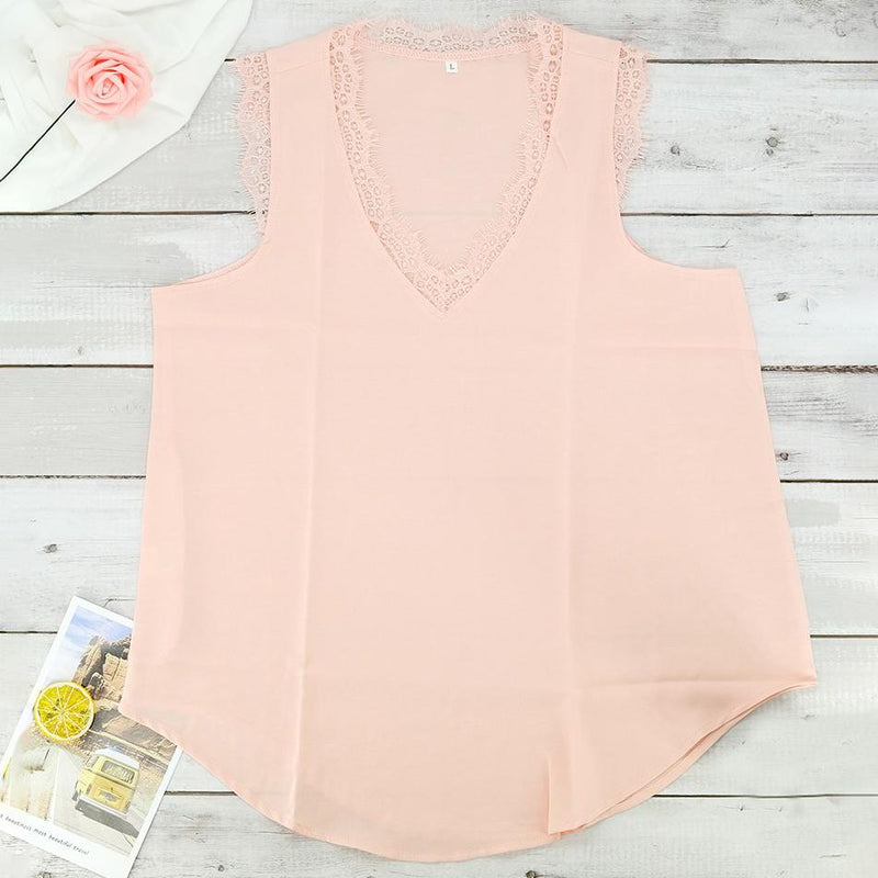 Lace Tank Top Women's Clothing S Pink - DailySale