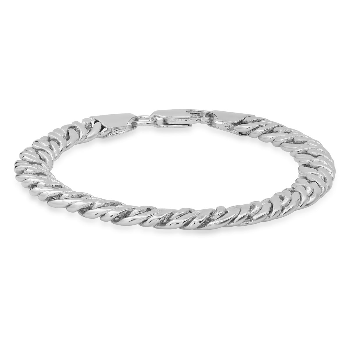 Ladies 18k Gold Plated Brass Curb Bracelet Bracelets White Gold - DailySale