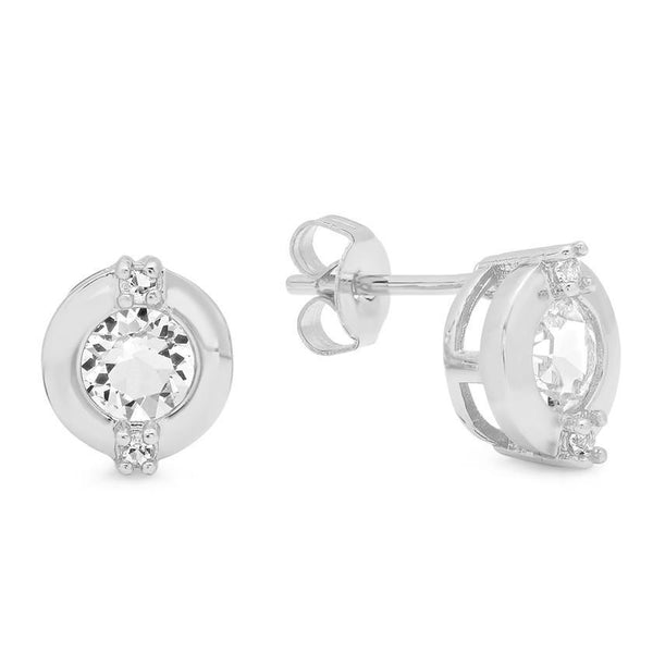 Ladies 18k White Gold Plated Earrings Adorned With Swarovski Crystals Earrings - DailySale