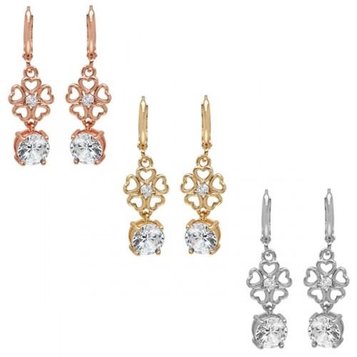 Ladies Simulated Diamond Flower Drop Earrings Earrings - DailySale