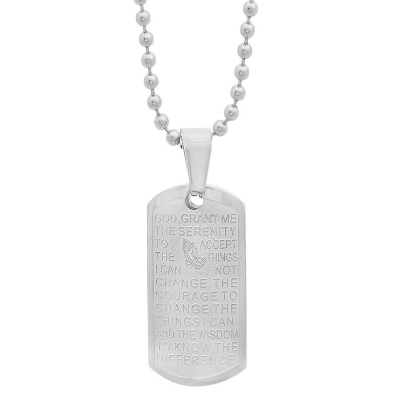 Ladies Stainless Steel Serenity Prayer Pendant Necklaces - DailySale