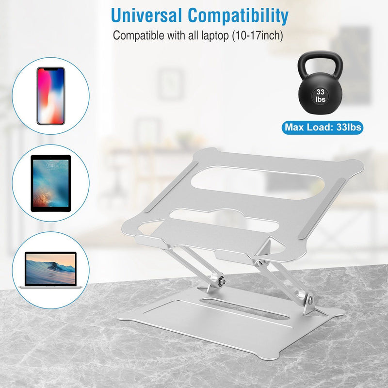 Laptop Stand Aluminum Angle Adjustable Computer Holder Riser Heat Vent Computer Accessories - DailySale