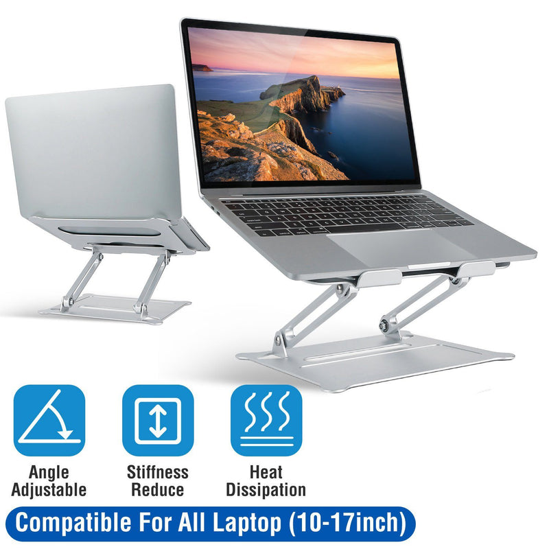 Laptop Stand Aluminum Angle Adjustable Computer Holder Riser Heat Vent Computer Accessories - DailySale