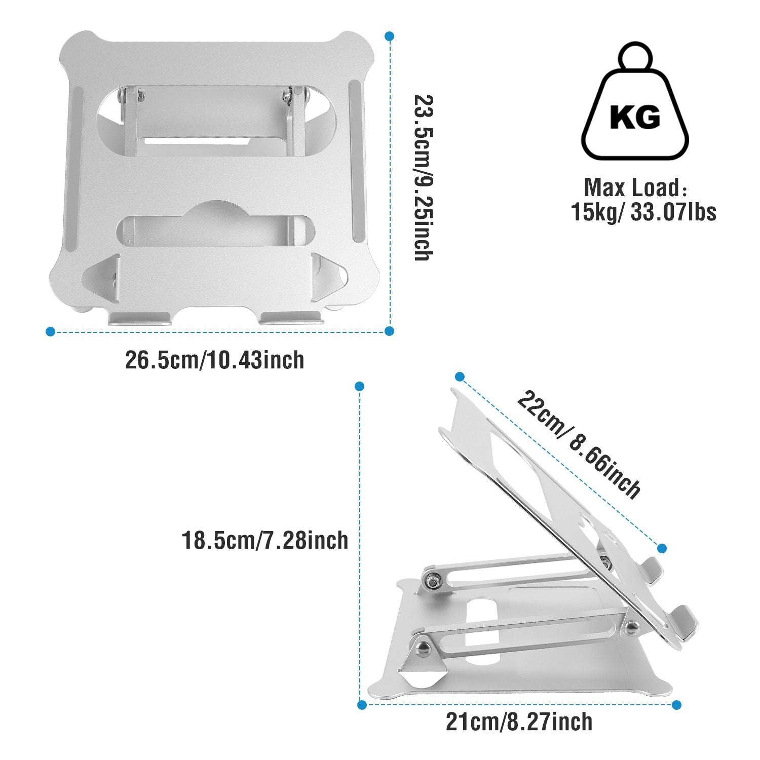 Laptop Stand Aluminum Angle Adjustable Computer Holder Riser Heat Vent Computer Accessories - DailySale