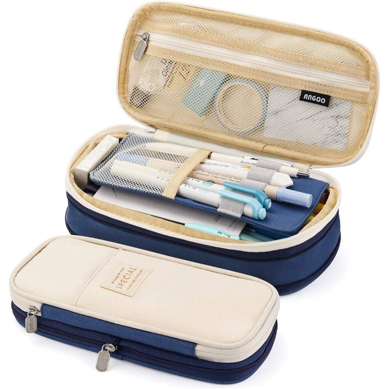 Large Capacity Pencil Case Storage Bag Bags & Travel Blue - DailySale