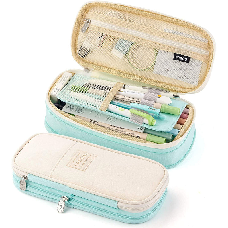 Large Capacity Pencil Case Storage Bag Bags & Travel Cyan - DailySale