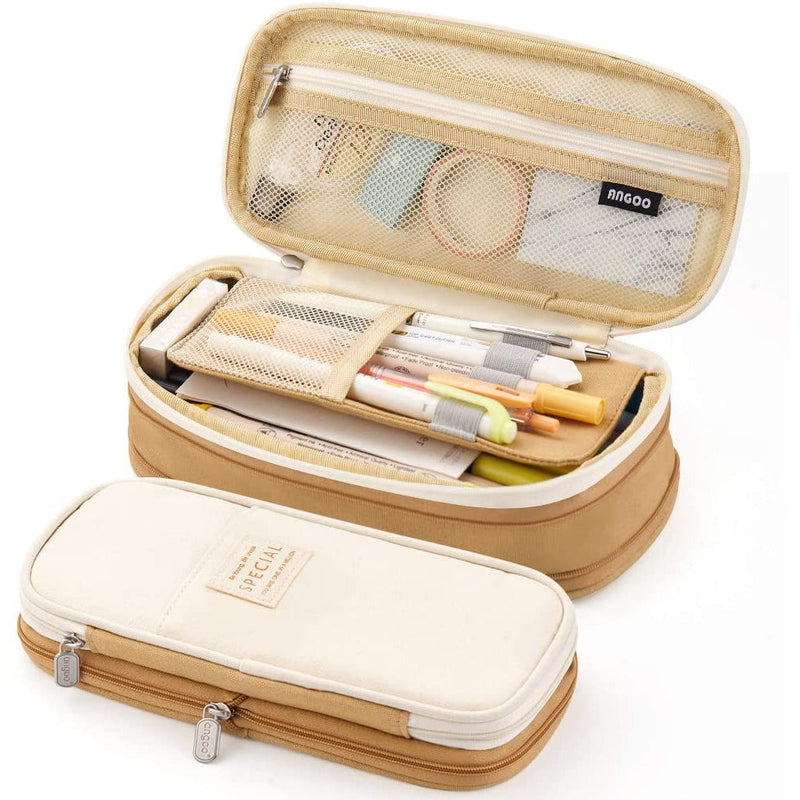 Large Capacity Pencil Case Storage Bag Bags & Travel Khaki - DailySale