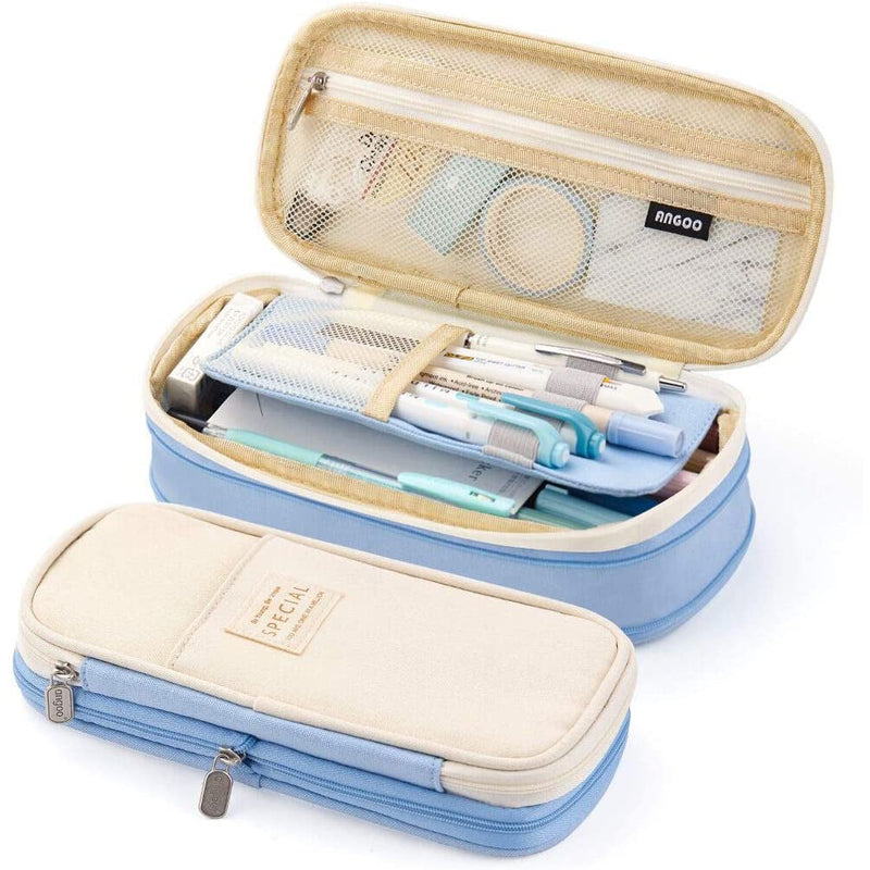 Large Capacity Pencil Case Storage Bag Bags & Travel Light Blue - DailySale