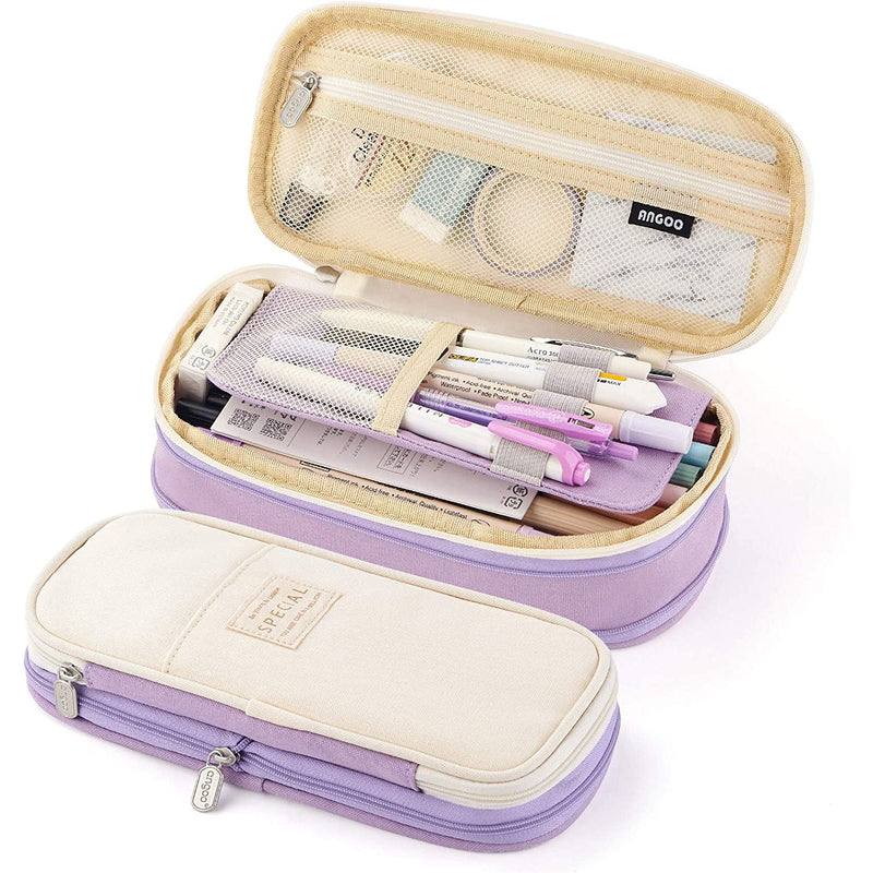 Large Capacity Pencil Case Storage Bag Bags & Travel Purple - DailySale