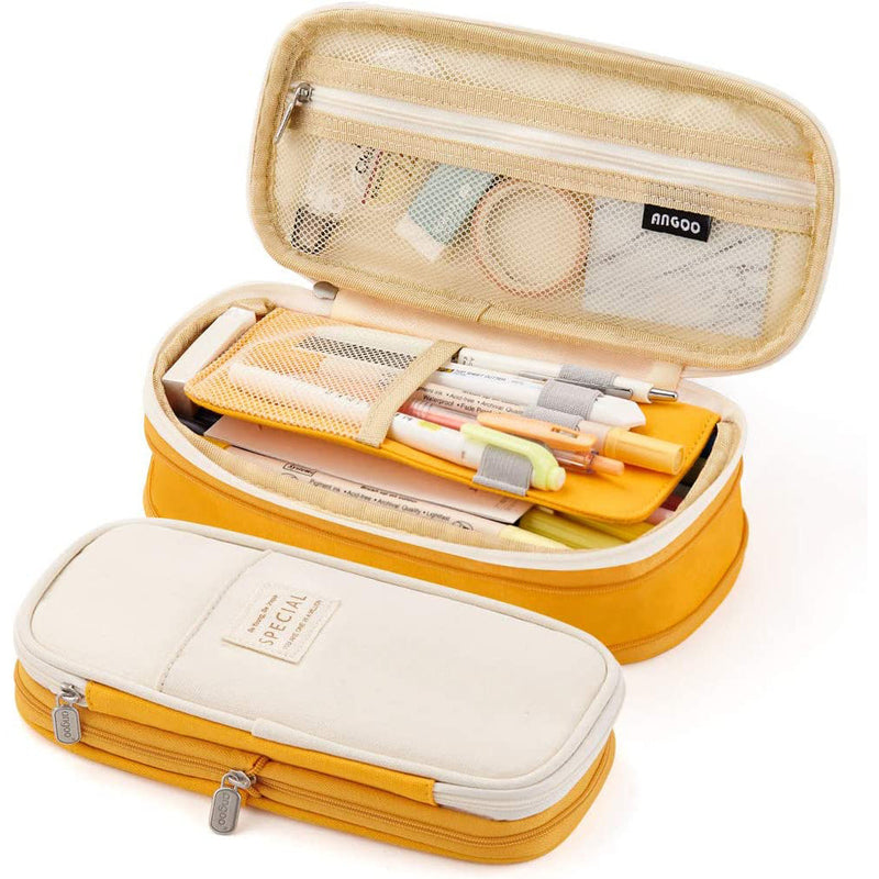 Large Capacity Pencil Case Storage Bag Bags & Travel Yellow - DailySale