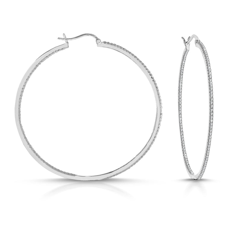 Large CZ Hoop Earrings Earrings - DailySale