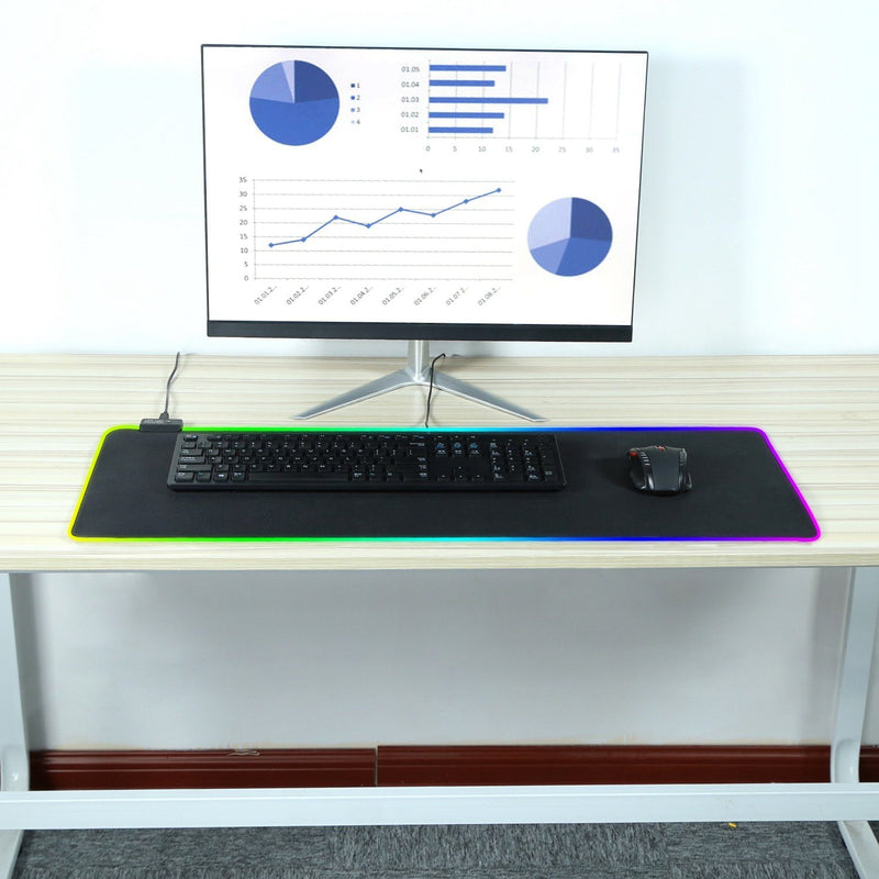 Large LED RGB Computer Keyboard Mouse Mat Computer Accessories - DailySale