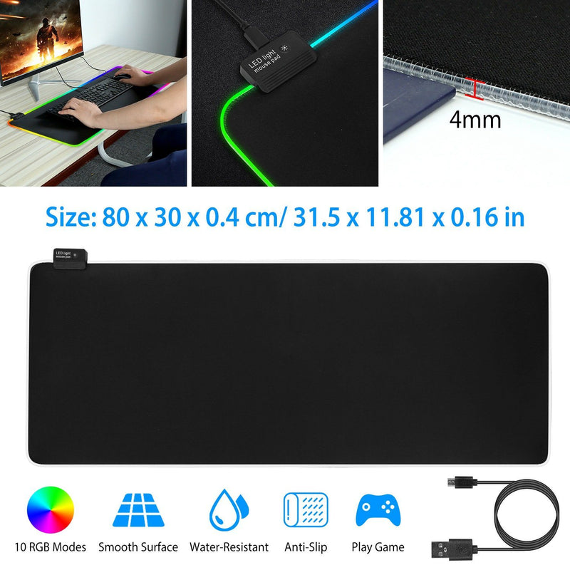Large LED RGB Computer Keyboard Mouse Mat Computer Accessories - DailySale