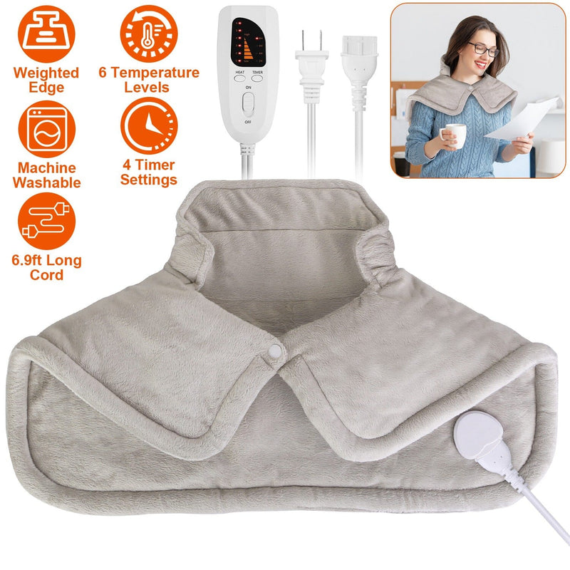Large Weighted Heating Pad for Neck and Shoulders Wellness - DailySale