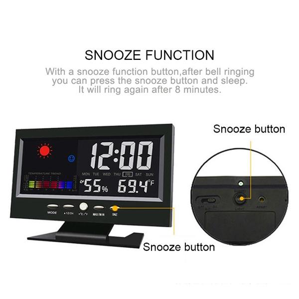 LCD Color Screen Digital Backlight Snooze Alarm Clock Household Appliances - DailySale