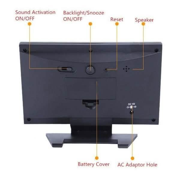LCD Color Screen Digital Backlight Snooze Alarm Clock Household Appliances - DailySale