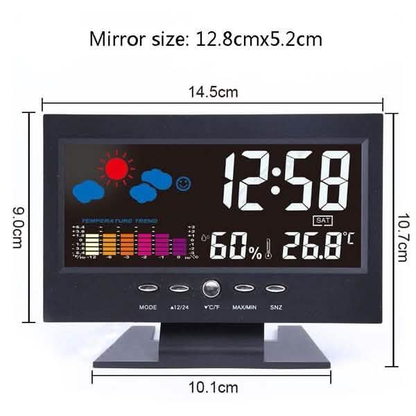 LCD Color Screen Digital Backlight Snooze Alarm Clock Household Appliances - DailySale
