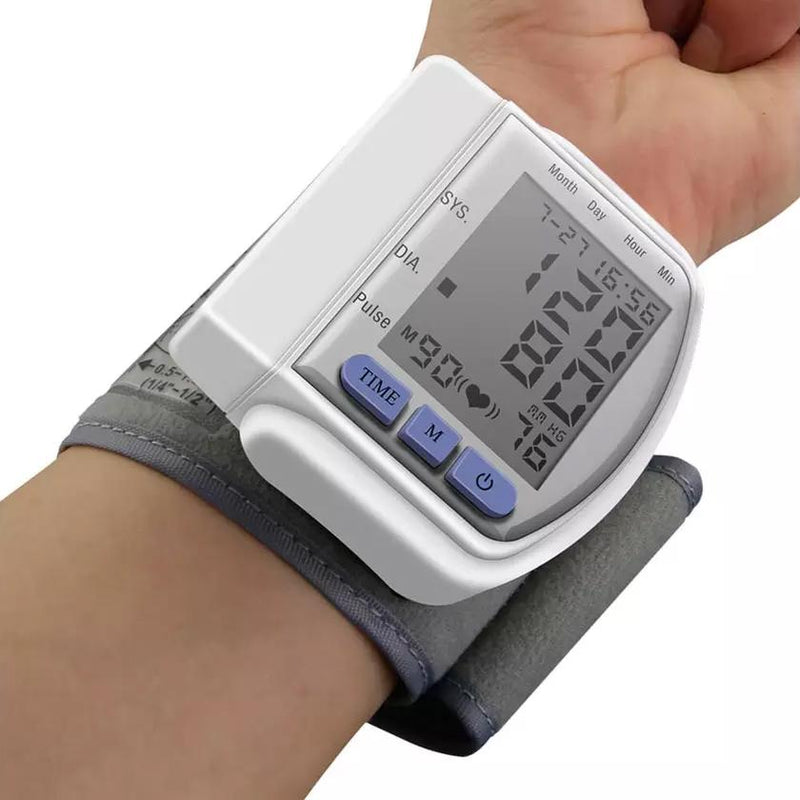 LCD Digital Automatic Wrist Cuff Blood Pressure Monitor Wellness - DailySale