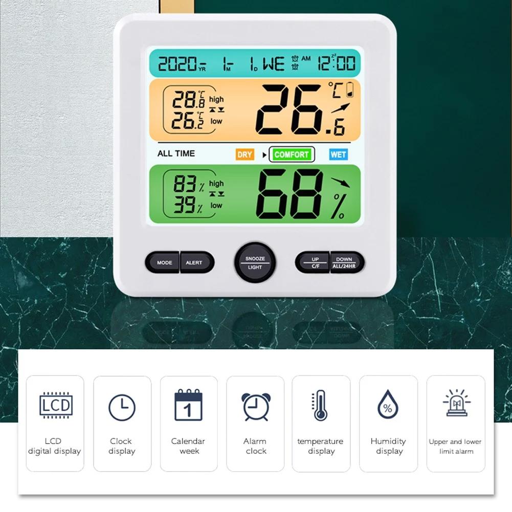 LCD Display Wall-Mounted Desktop Indoor High-Precision Temperature and Humidity Meter Household Appliances - DailySale