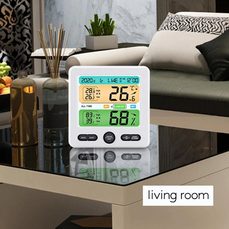 LCD Display Wall-Mounted Desktop Indoor High-Precision Temperature and Humidity Meter Household Appliances - DailySale