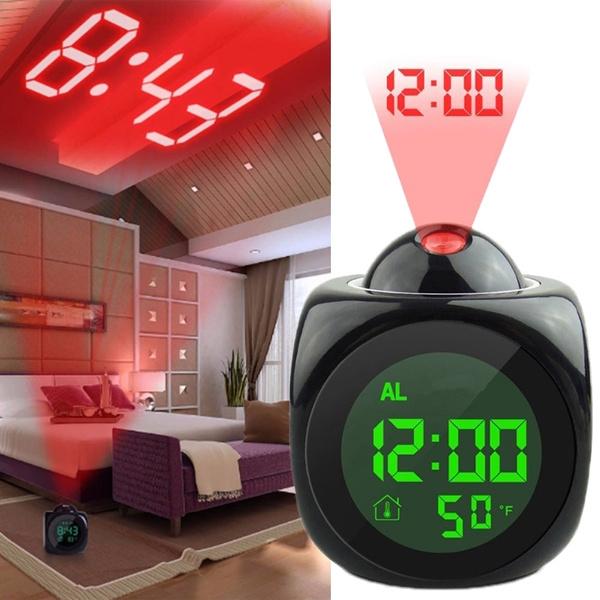 LCD Projection Alarm Clock with Voice Broadcast Function Household Appliances - DailySale