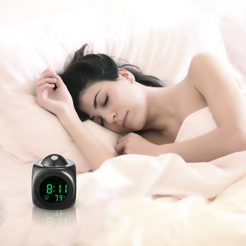 LCD Projection Alarm Clock with Voice Broadcast Function Household Appliances - DailySale