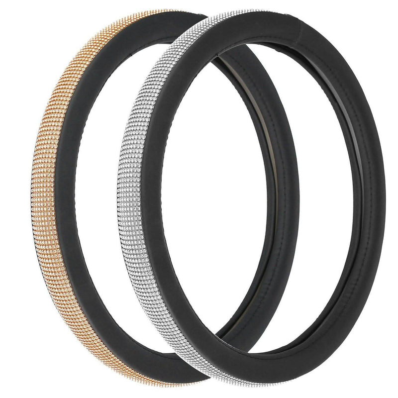 Leather Diamond Rhinestone Car SUV Steer Protector Automotive - DailySale