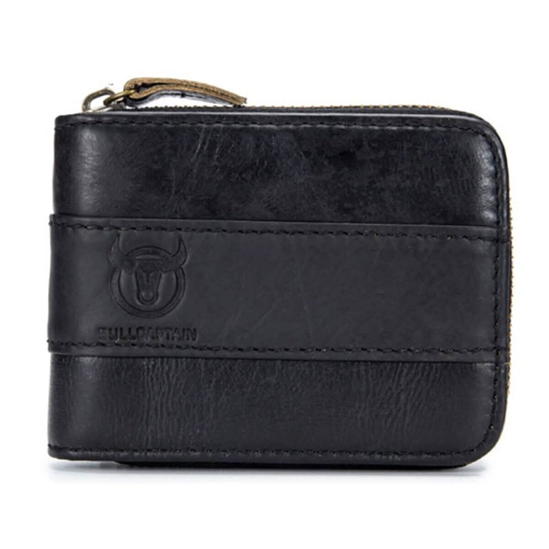 Leather Tri-Fold Anti-Magnetic Vintage 11 Card Slot Men's Wallet Men's Shoes & Accessories Black - DailySale