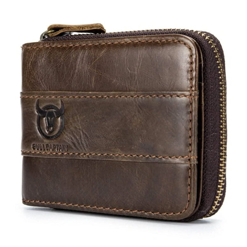 Leather Tri-Fold Anti-Magnetic Vintage 11 Card Slot Men's Wallet Men's Shoes & Accessories Coffee - DailySale