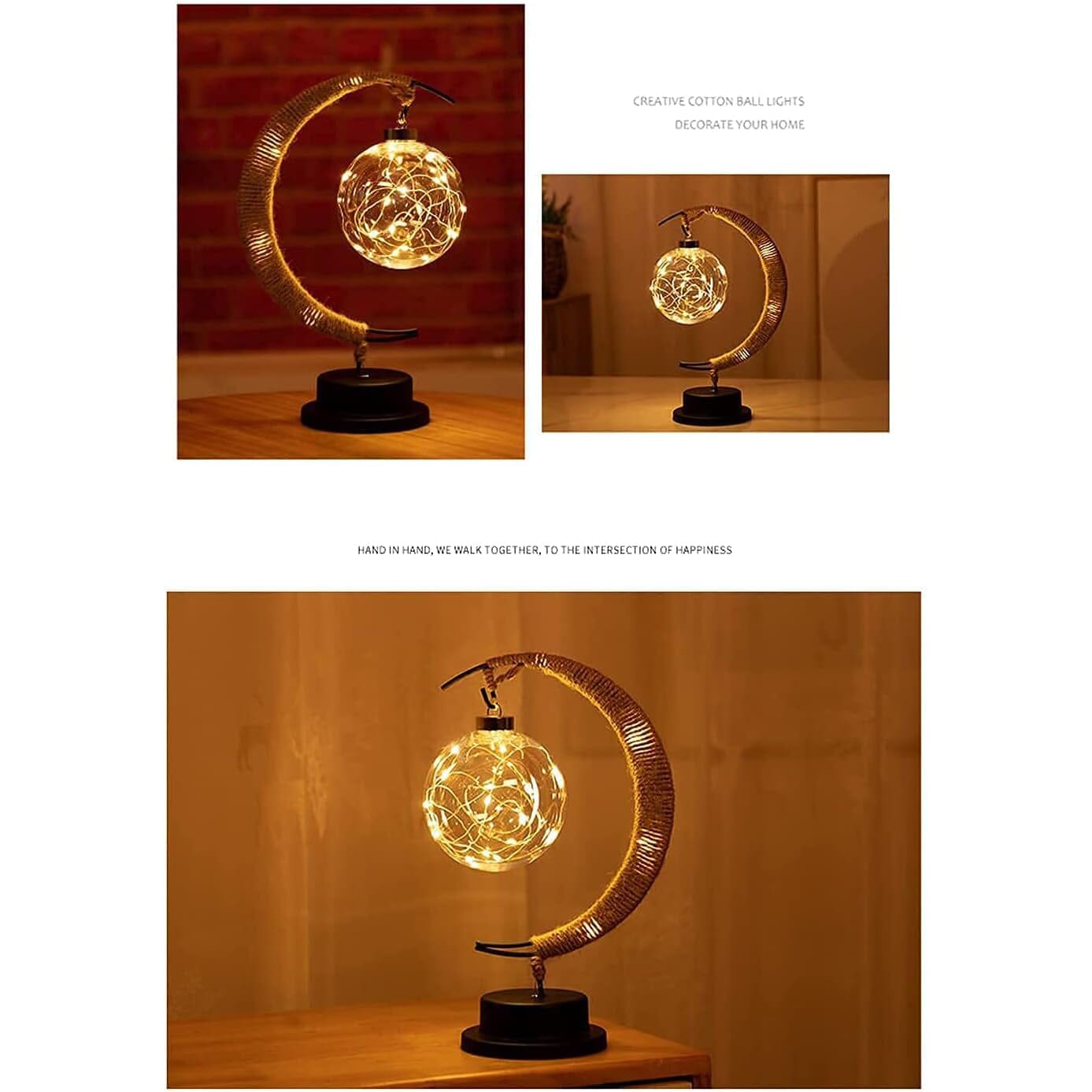 LED Ball Lamp Wrought Iron Moon Lamp Indoor Lighting - DailySale